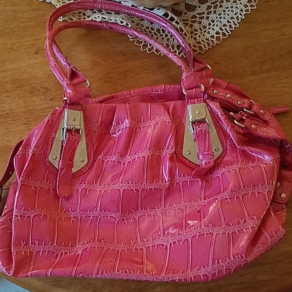 Pink Faux Leather Purse